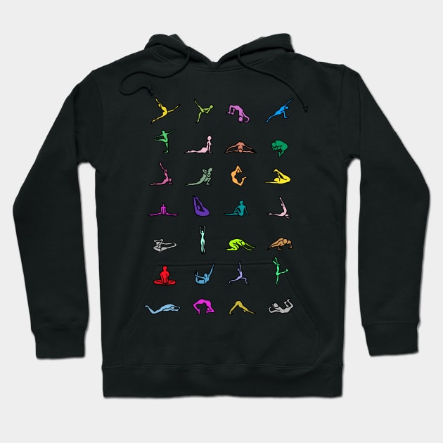 Rainbow Yoga Poses Hoodie by notsniwart